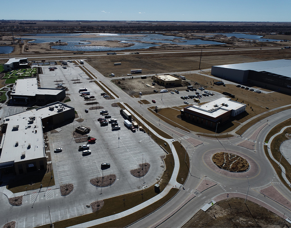 birds eye view of roundabout